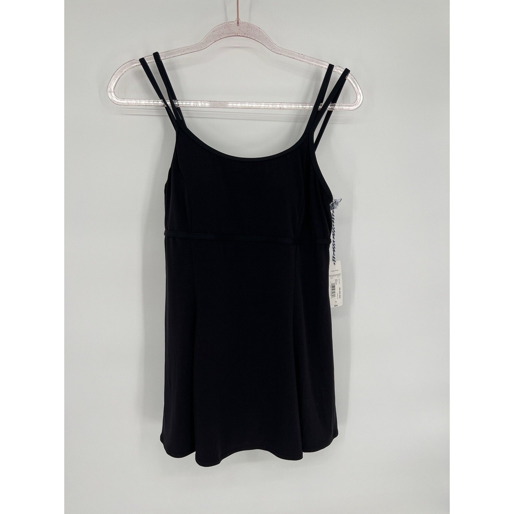 Sonnet Shores Black One Piece Swimsuit w Skirt NWT Org $84 Womens Sz 8